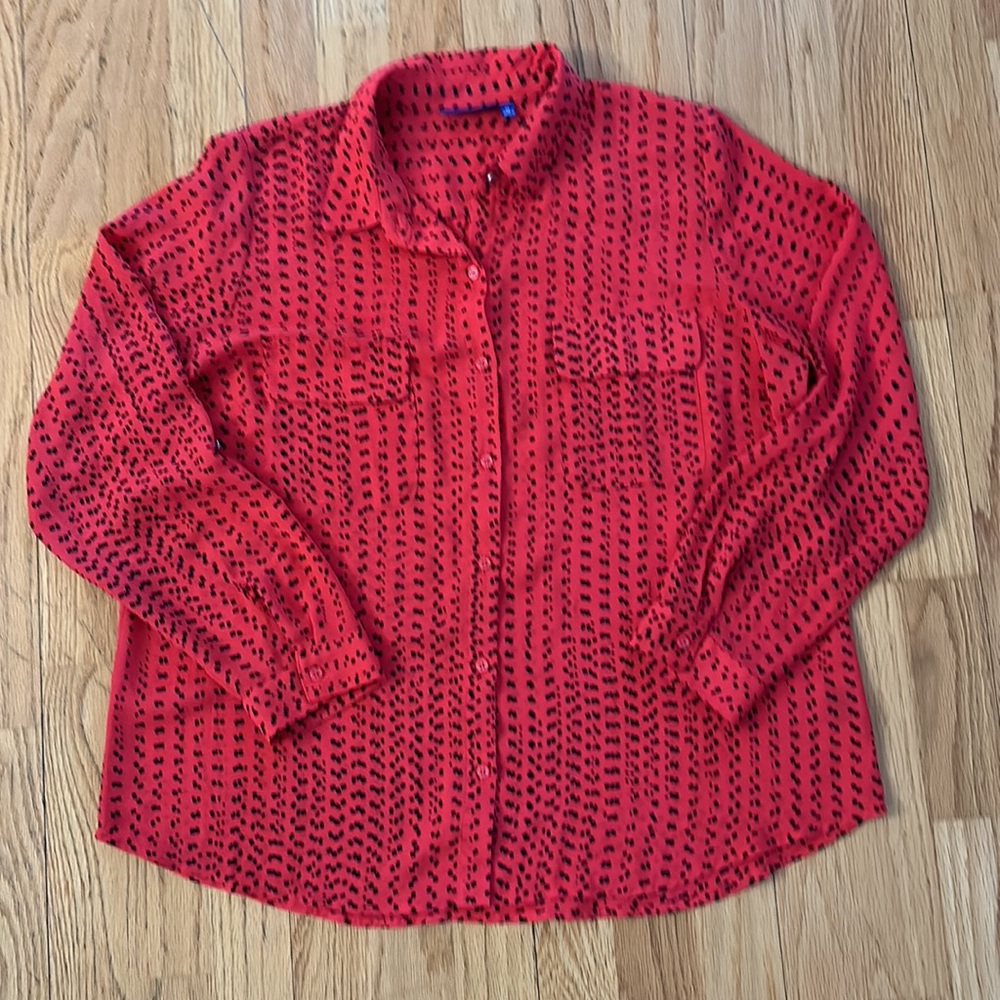 Red & Black Blouse